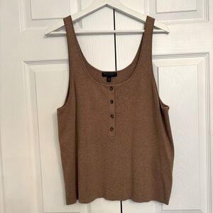 Henley-Look Sweater Tank